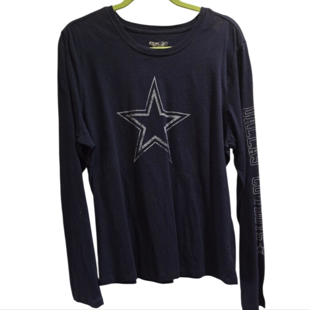2/$10 Offer Applies ! Reebok DALLAS COWBOYS Navy Long Sleeve  Shirt